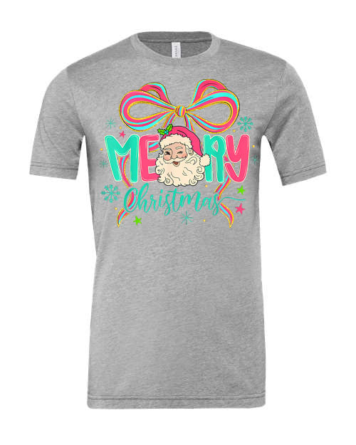 Bright Santa Bow Graphic Tee