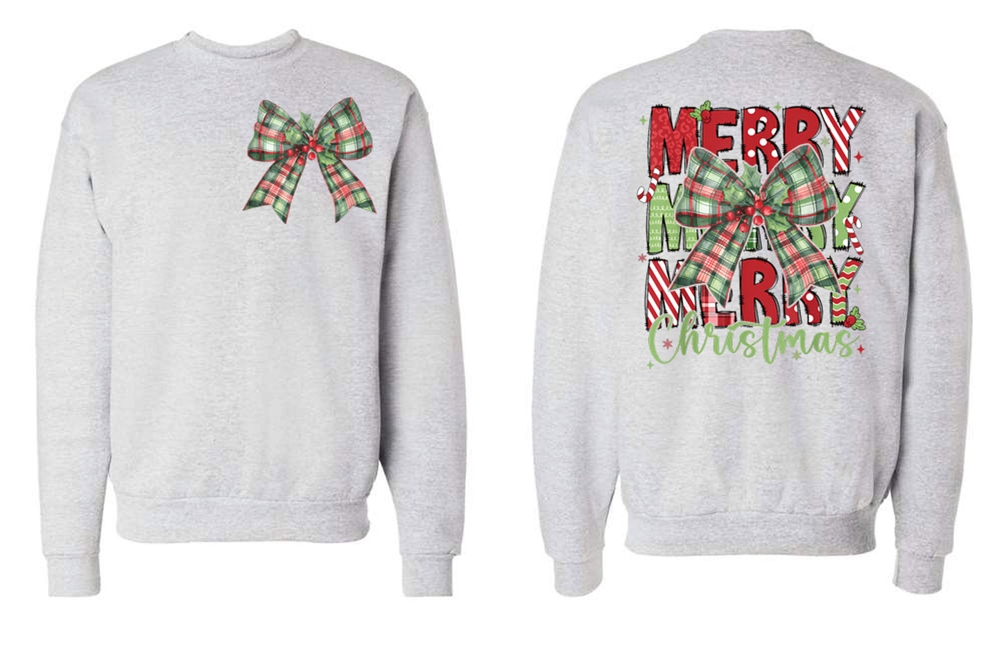 Merry Christmas Bow Front and Back