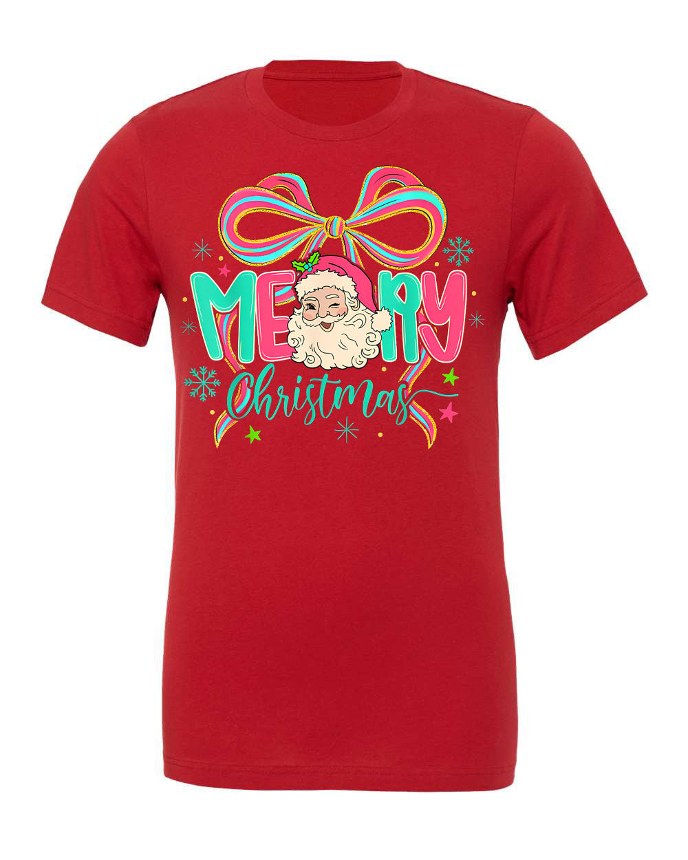 Bright Santa Bow Graphic Tee
