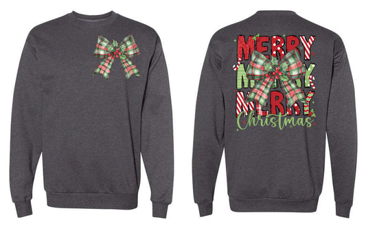 Merry Christmas Bow Front and Back