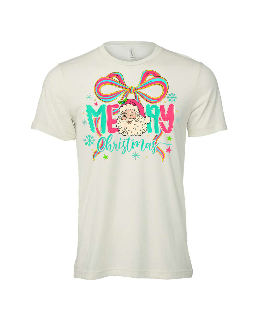 Bright Santa Bow Graphic Tee