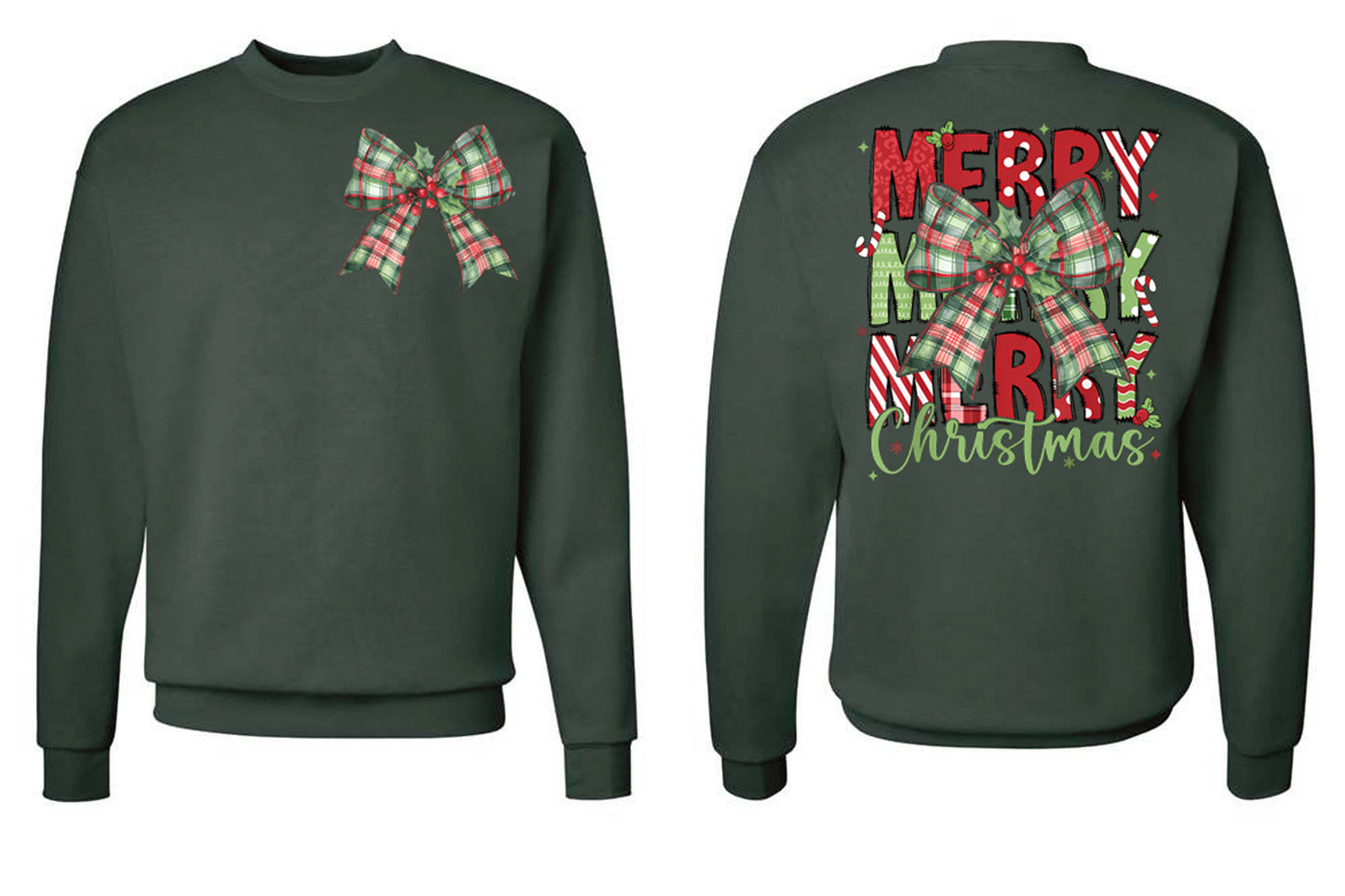 Merry Christmas Bow Front and Back