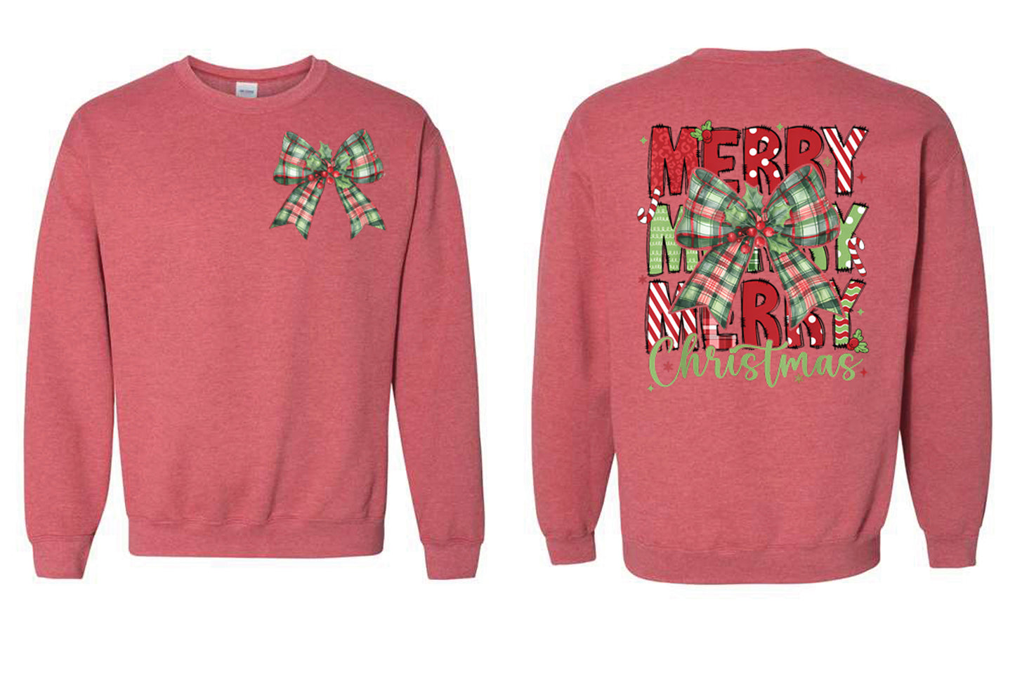 Merry Christmas Bow Front and Back