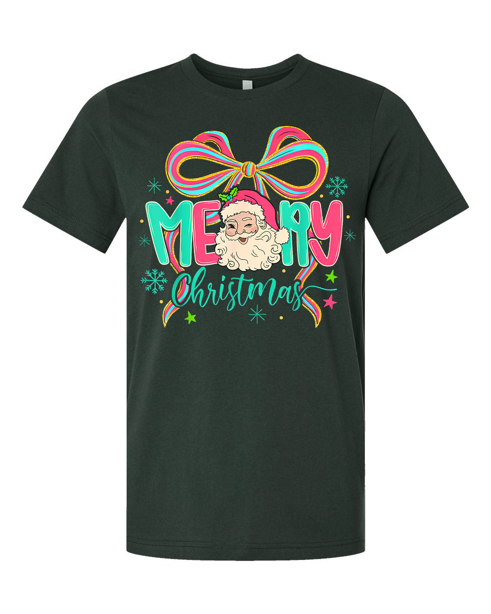 Bright Santa Bow Graphic Tee