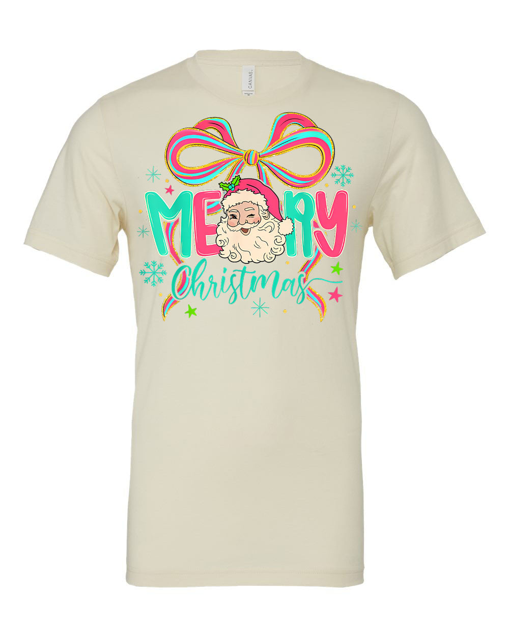 Bright Santa Bow Graphic Tee