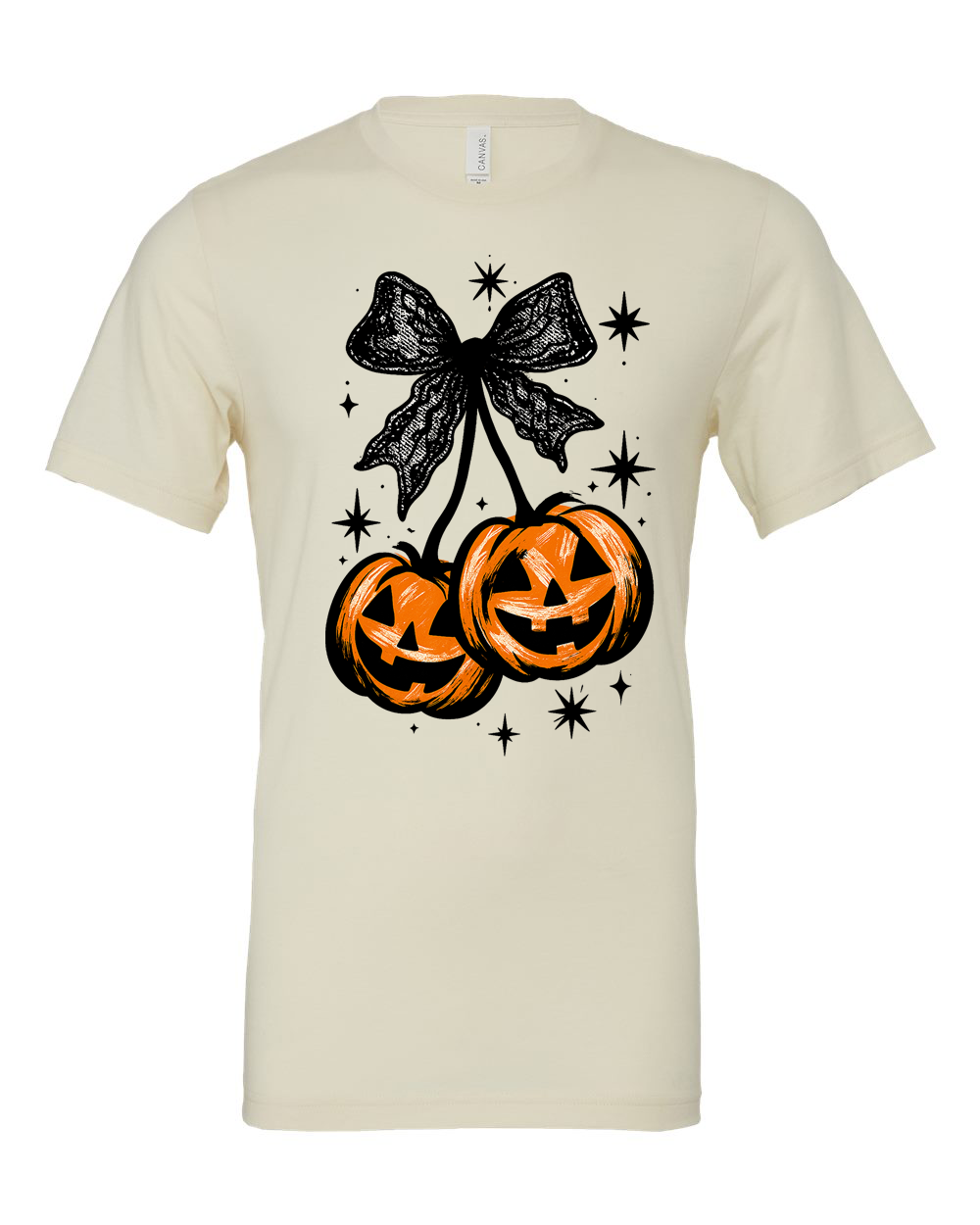 Halloween Pumpkin Cherries Preppy Bow T-Shirt