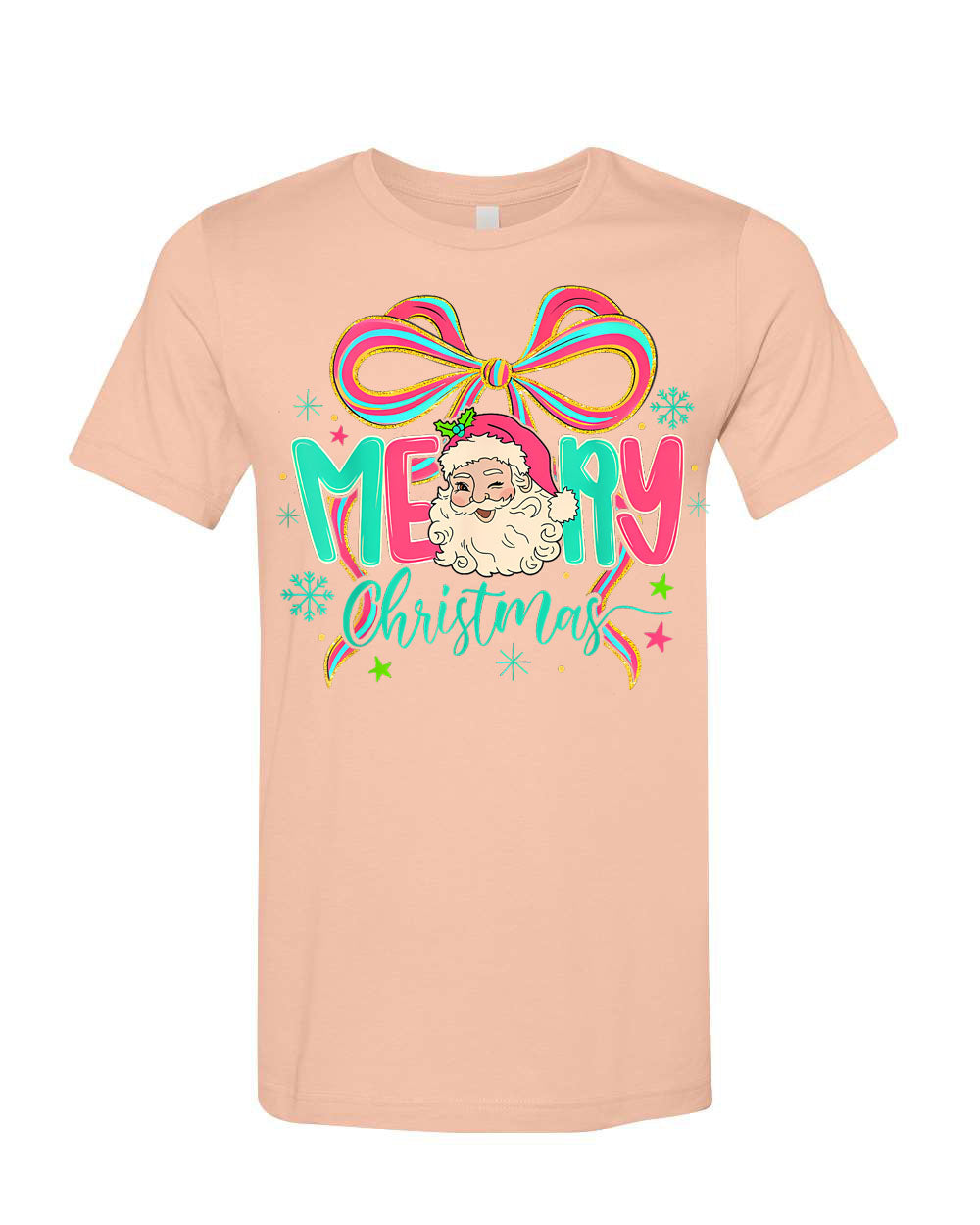 Bright Santa Bow Graphic Tee