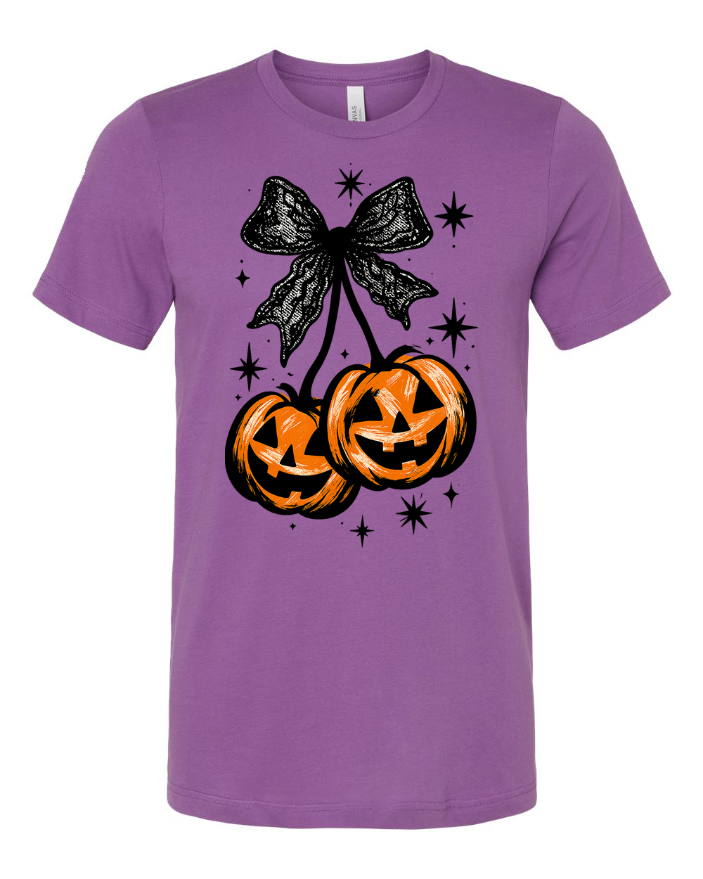 Halloween Pumpkin Cherries Preppy Bow T-Shirt