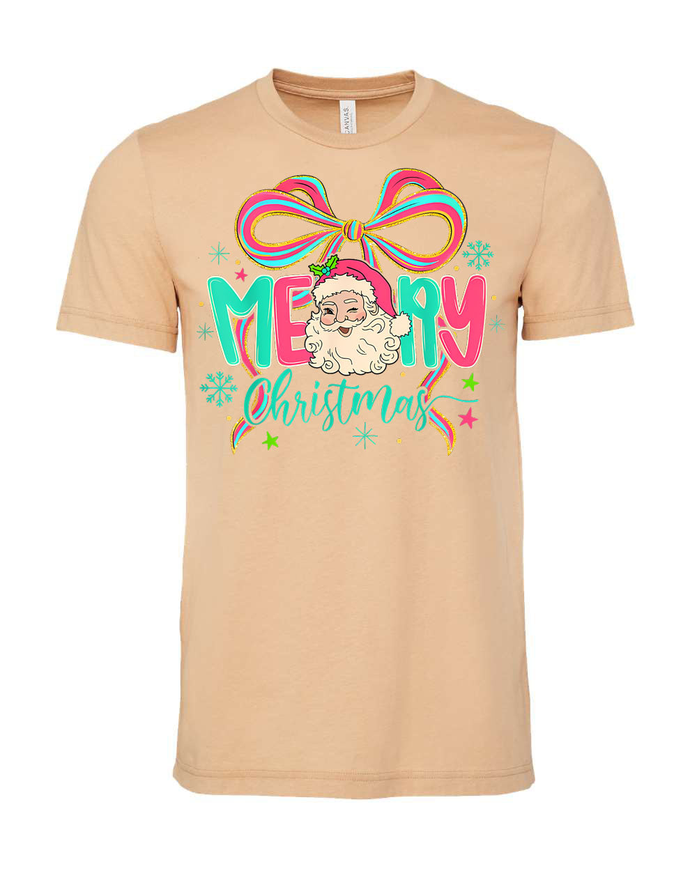 Bright Santa Bow Graphic Tee