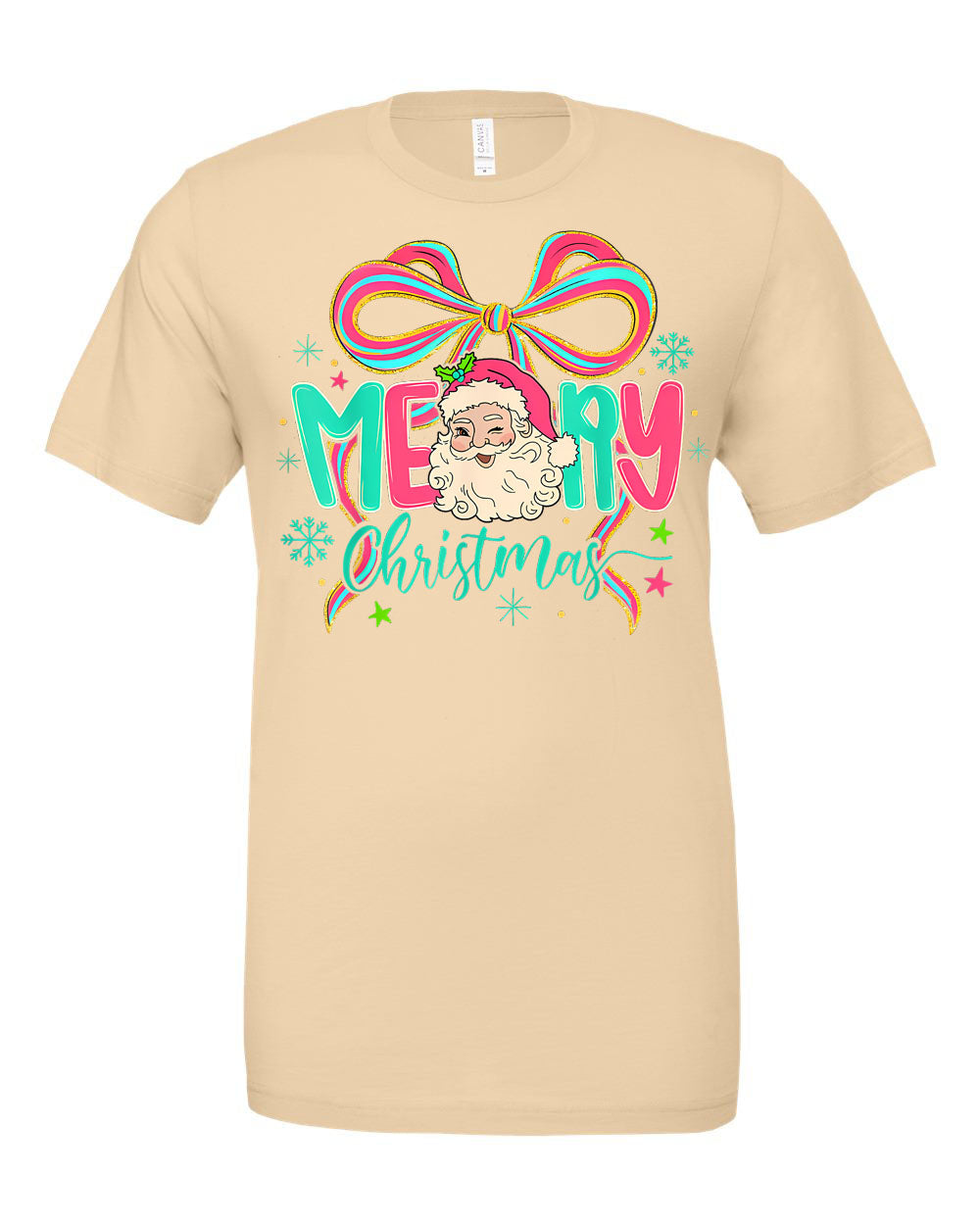 Bright Santa Bow Graphic Tee