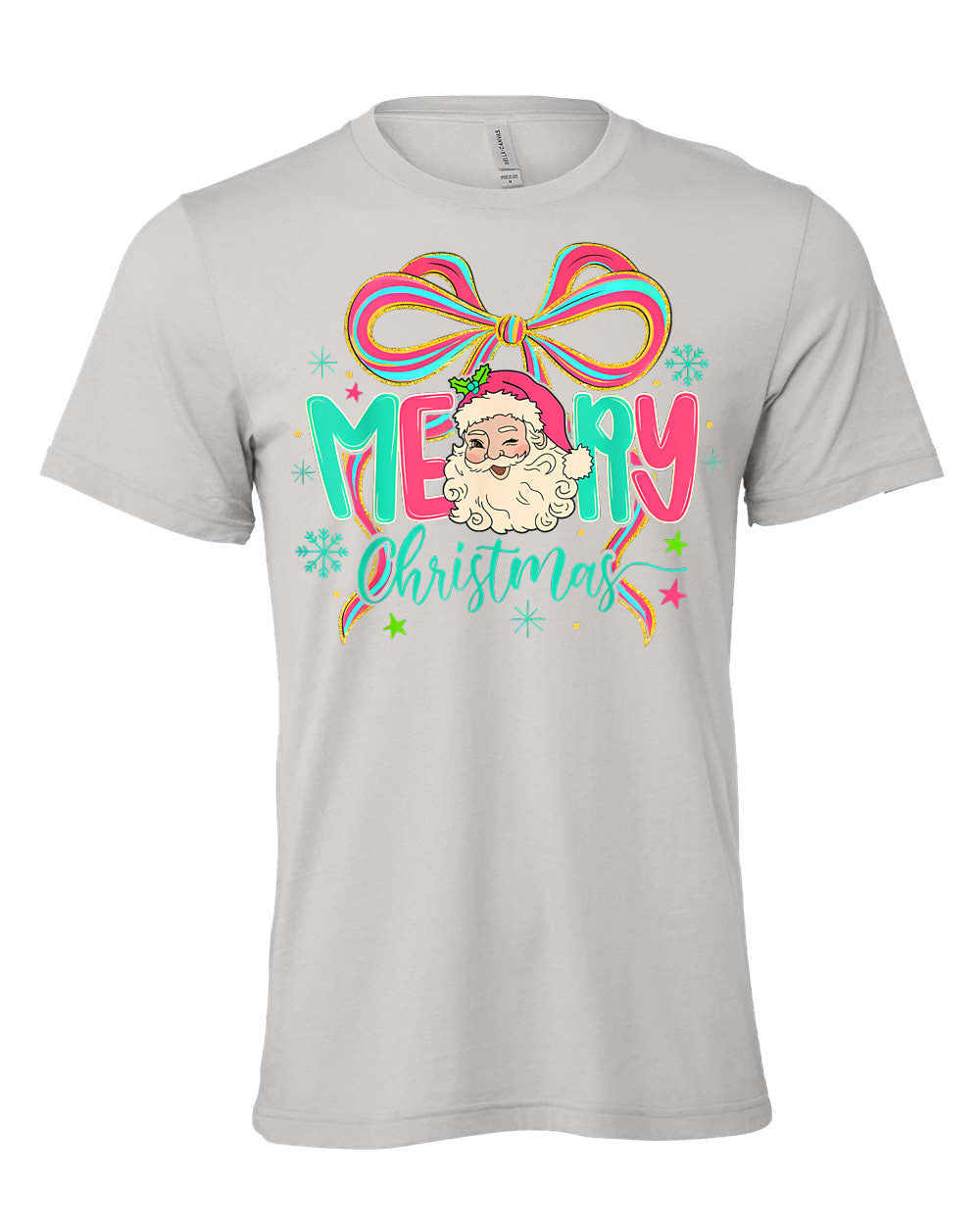 Bright Santa Bow Graphic Tee