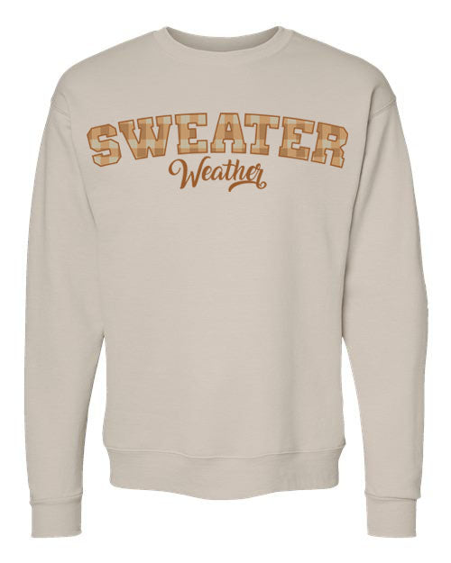 Plaid Seasonal Graphic Crewneck