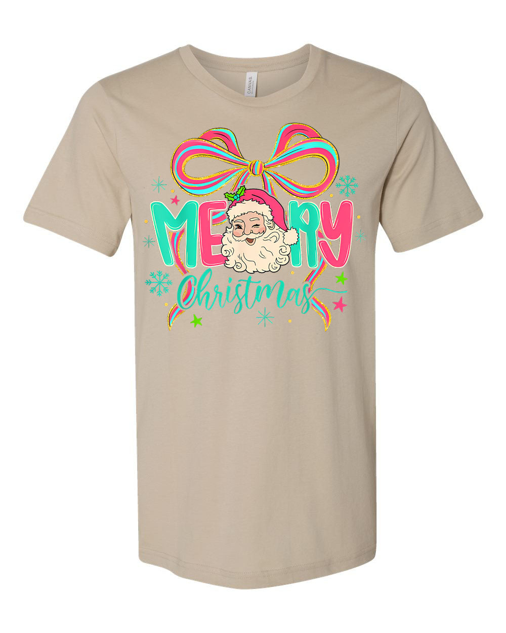 Bright Santa Bow Graphic Tee
