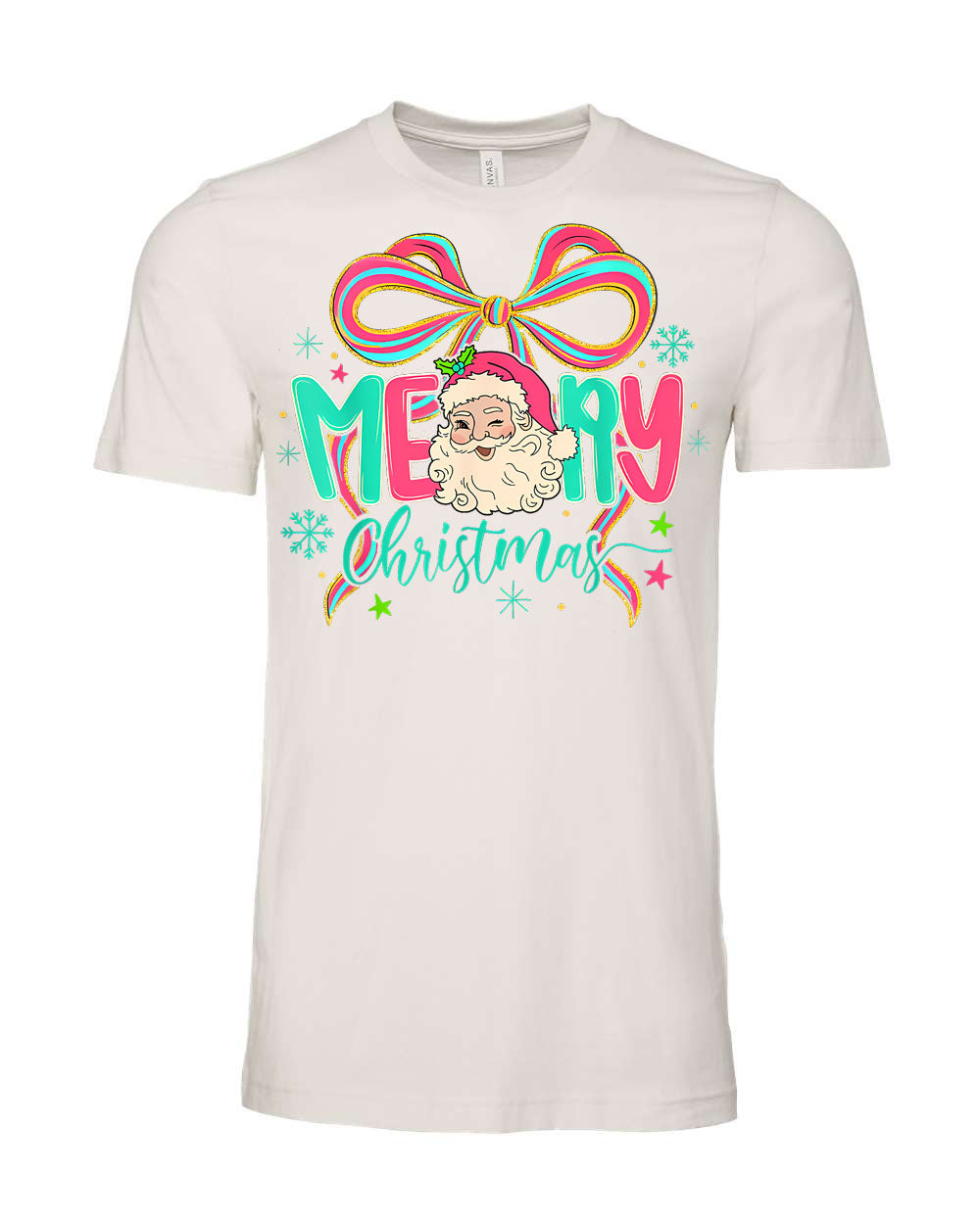 Bright Santa Bow Graphic Tee