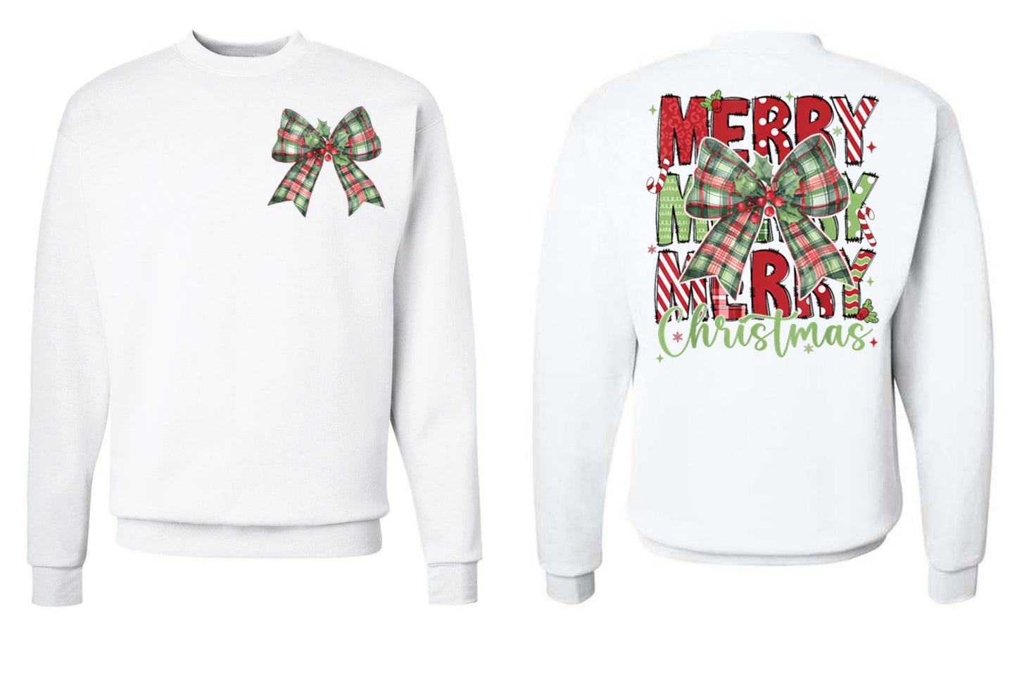 Merry Christmas Bow Front and Back